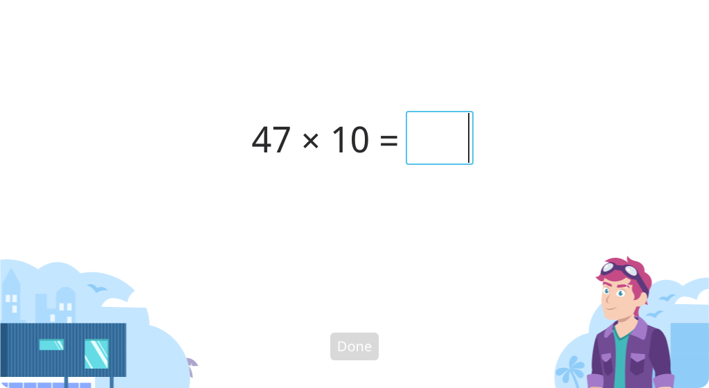 Multiply whole numbers by powers of 10 (Level 1)