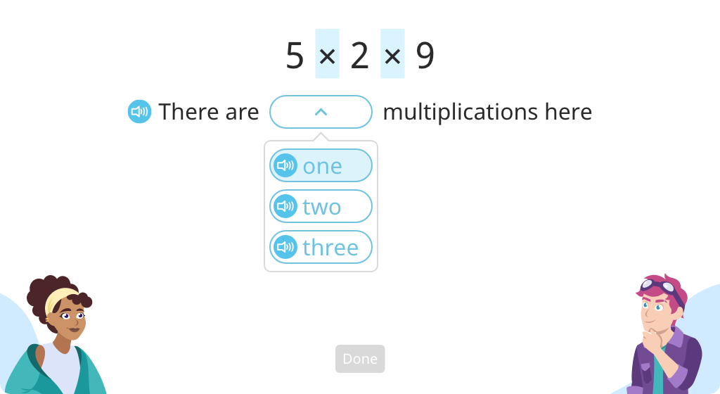 Solve 3-factor multiplication equations in two ways