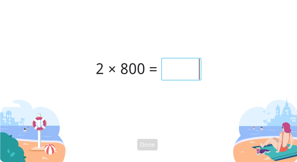 Multiply a single-digit number by a multiple of 100 or 1000 (Level 2)