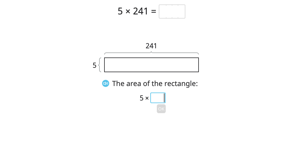 Multiply to find the area of a rectangle using partial products (Level 1)