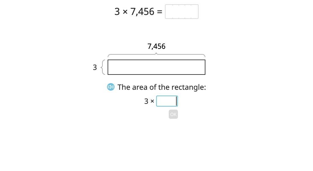 Multiply to find the area of a rectangle using partial products (Level 2)