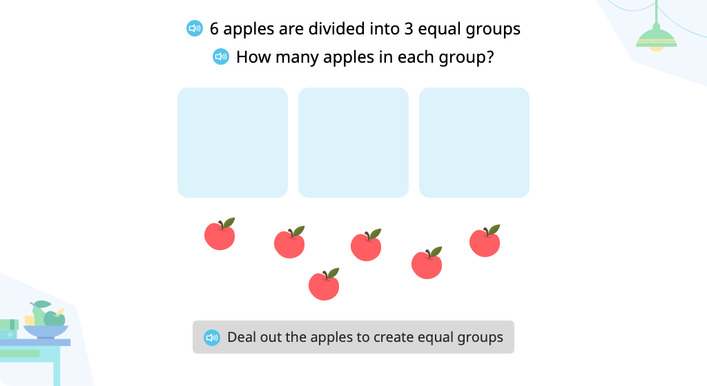 Solve a division problem (number in each group) with a remainder based on a model