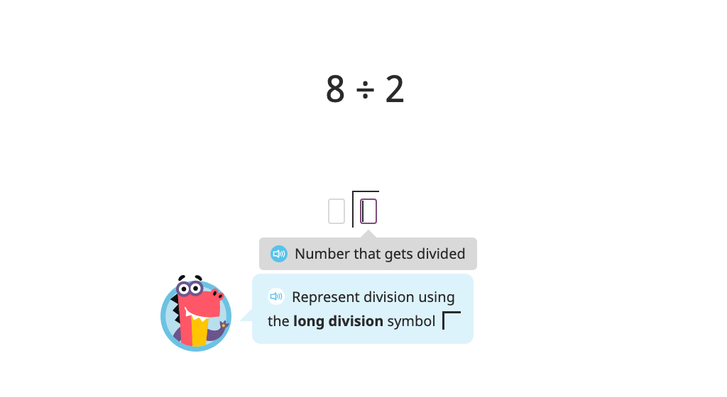 Model and solve a division problem using long division (single-digit quotient)