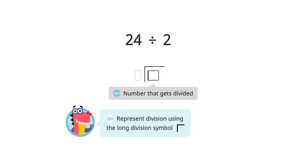 Model and solve a division problem using long division (two-digit quotient)