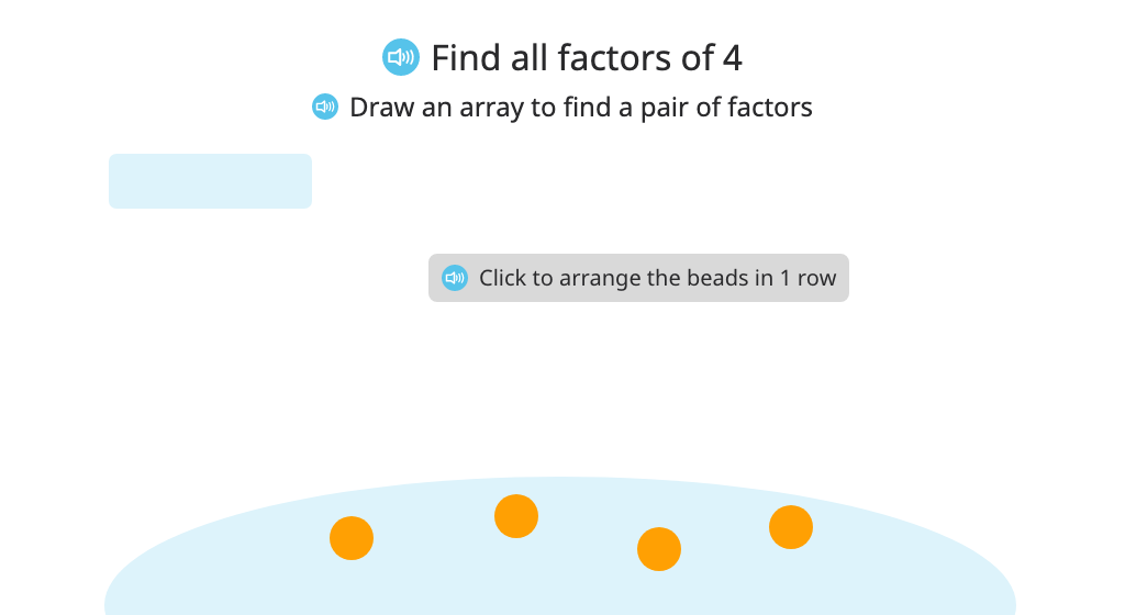 Find factors of a given number by building and labeling arrays