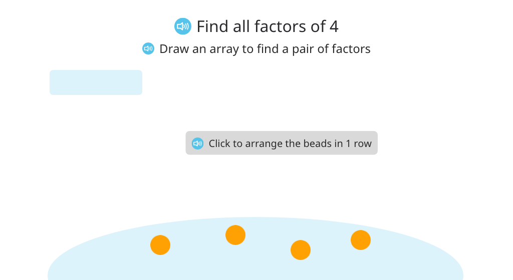 Find factors of a given number by building and labeling arrays