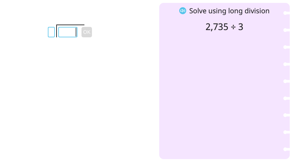 Divide using long division with partial quotients (Level 2)