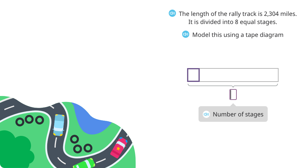 Solve division word problems using long division and a tape diagram (with a remainder)