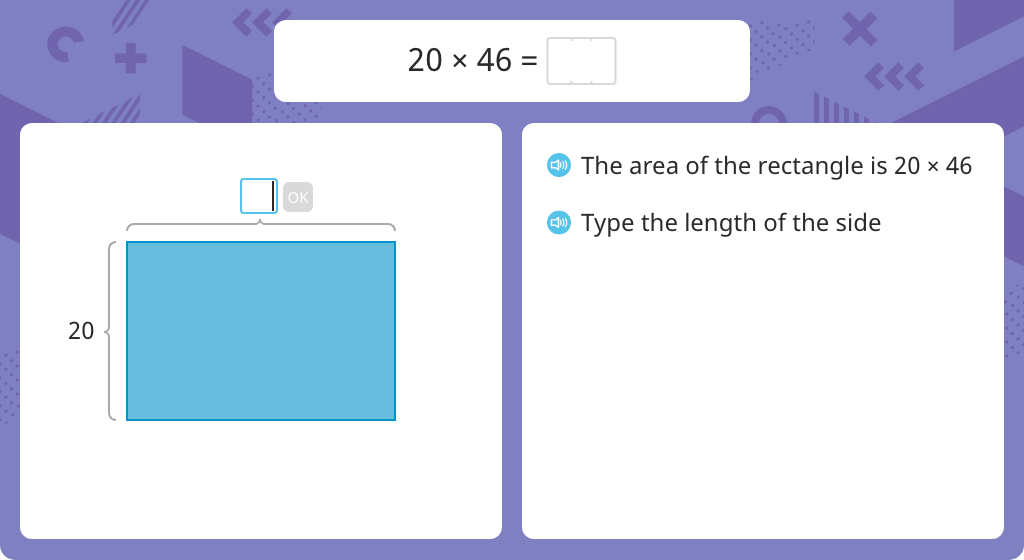 Multiply to find the area of a rectangle using the distributive property