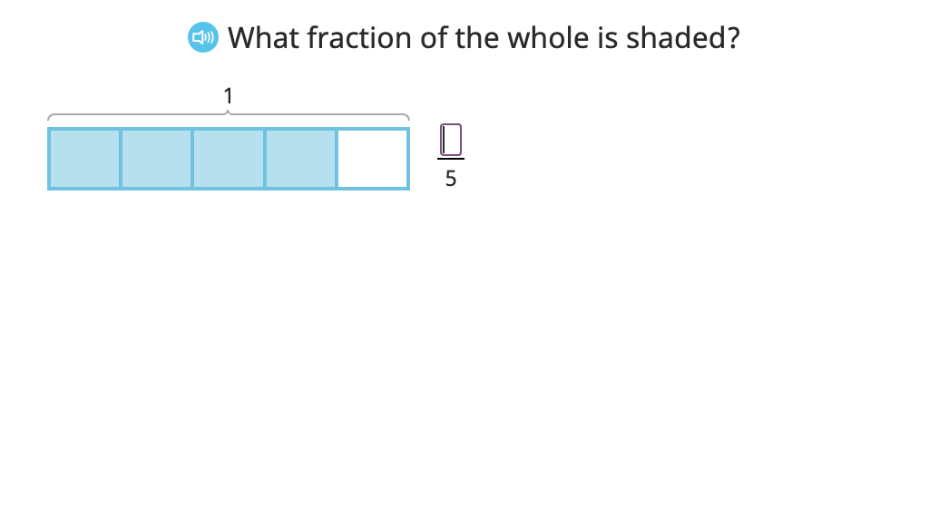 Model a fraction as the sum of its parts and record this as an equation