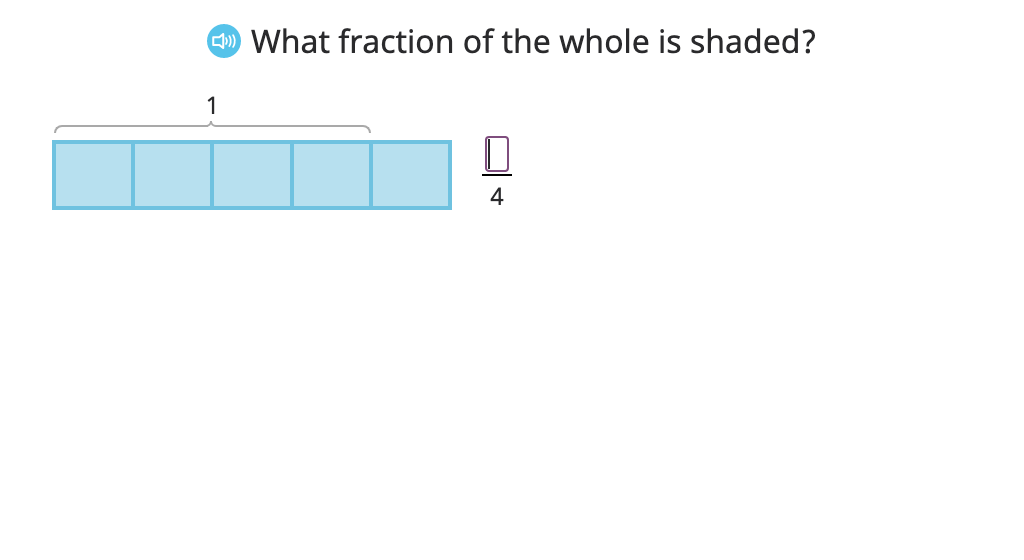 Model a fraction as the sum of its parts and record this as an equation (fractions greater than one)
