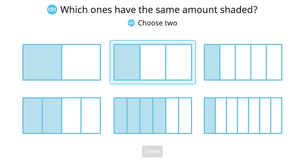 Identify, label, and compare equivalent fractions