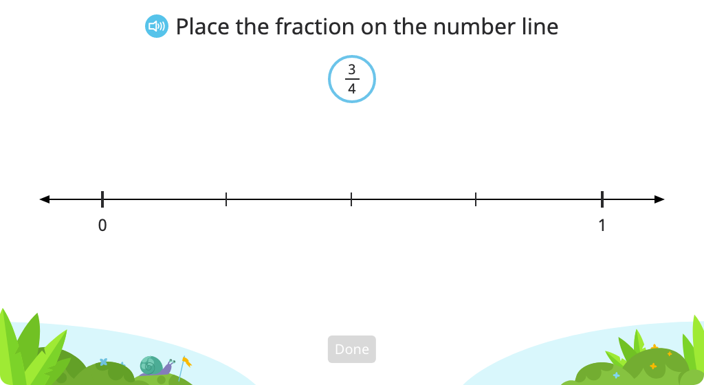 Place fractions with like denominators or like numerators on a number line and compare