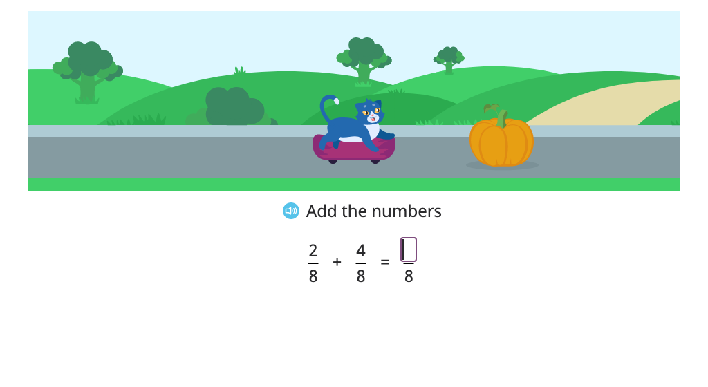 Add fractions with a common denominator