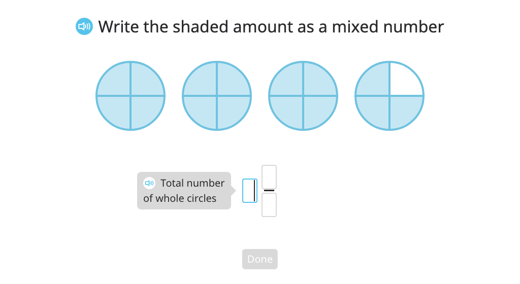 Label a model with a mixed number and a fraction greater than 1