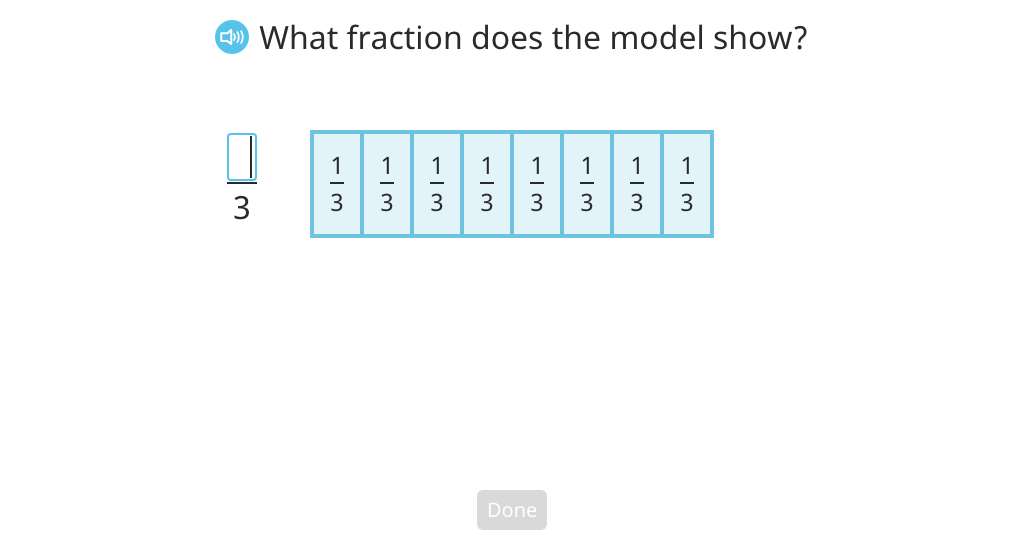 Rename a fraction greater than 1 as a mixed number based on a model