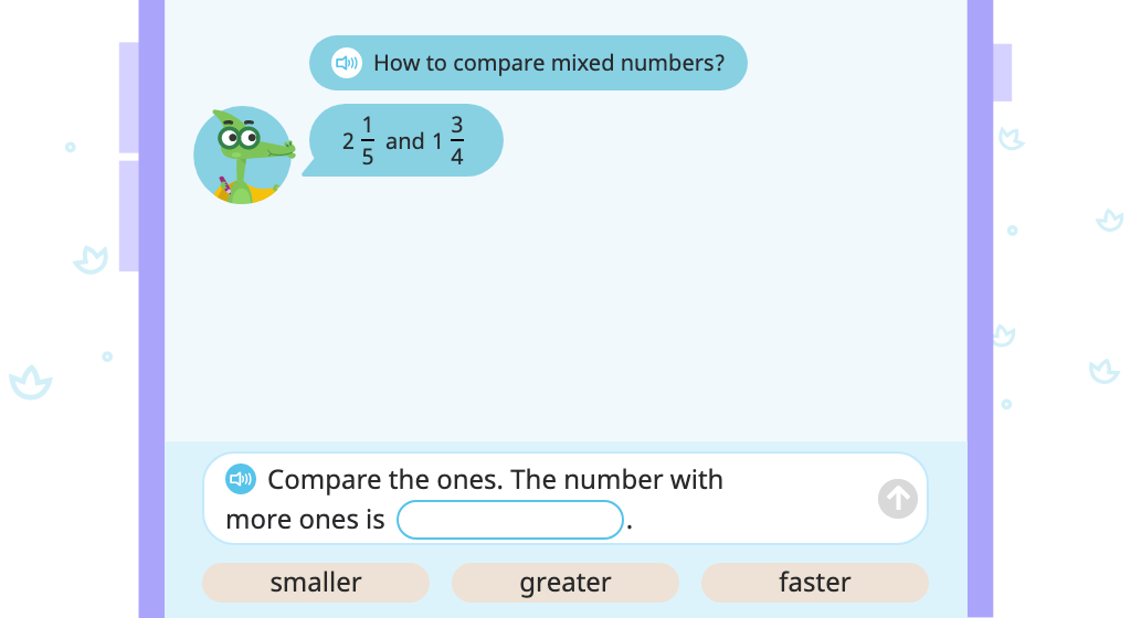 Compare mixed numbers with different denominators (Part 1)