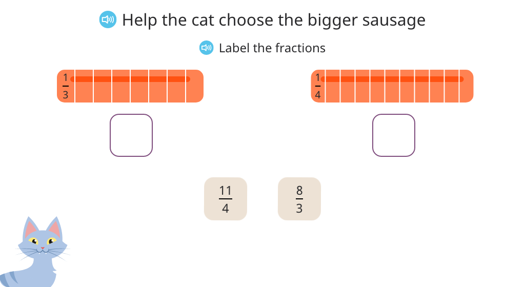 Compare fractions greater than 1 by renaming them as mixed numbers