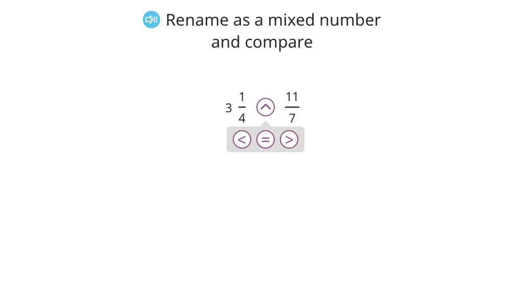 Compare a fraction greater than 1 with a mixed number or a fraction greater than 1