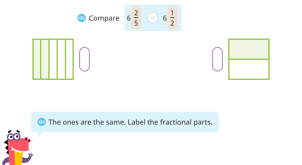 Compare mixed numbers with different denominators (Part 3)