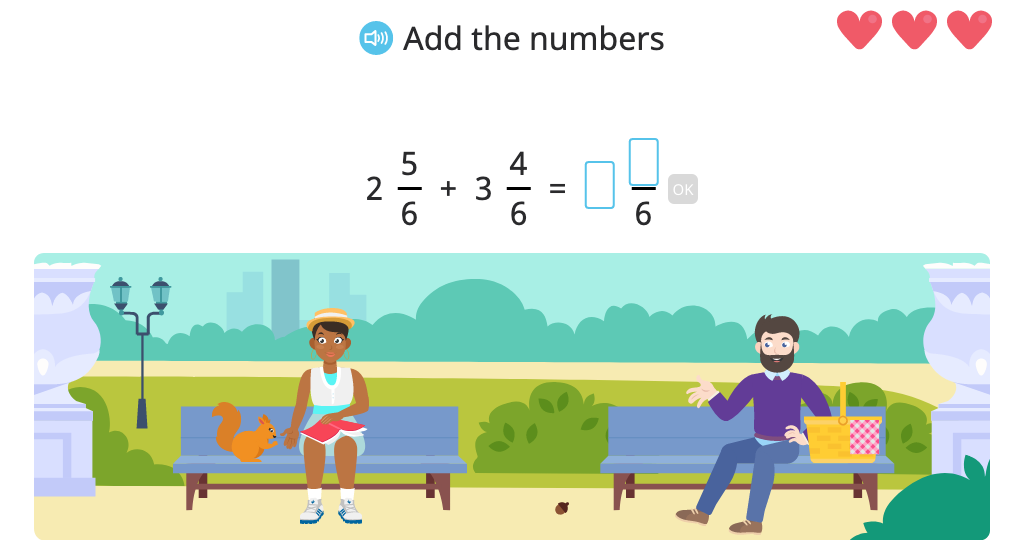 Add and subtract mixed numbers with the same denominator