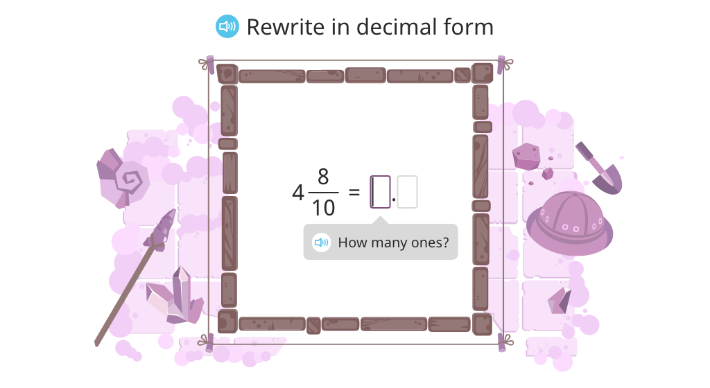 Rewrite a mixed number with tenths as a decimal, and vice versa