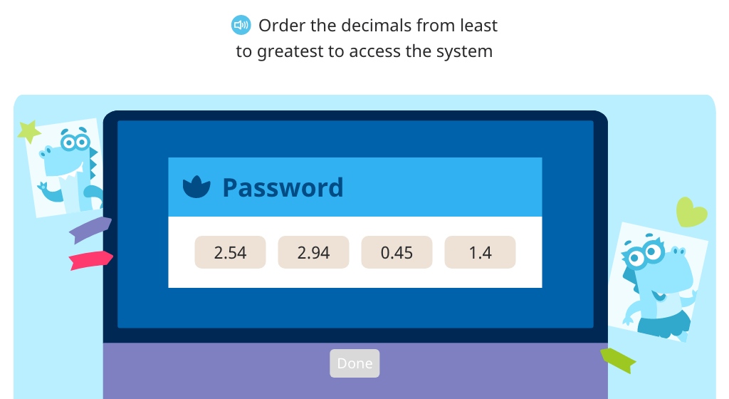 Order four decimal numbers in ascending order