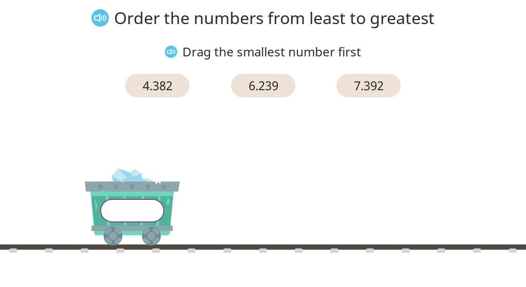 Arrange decimal numbers in order from smallest to greatest (Level 1)