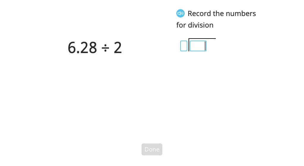 Divide a decimal number by a single-digit number with and without regrouping using long division and a model