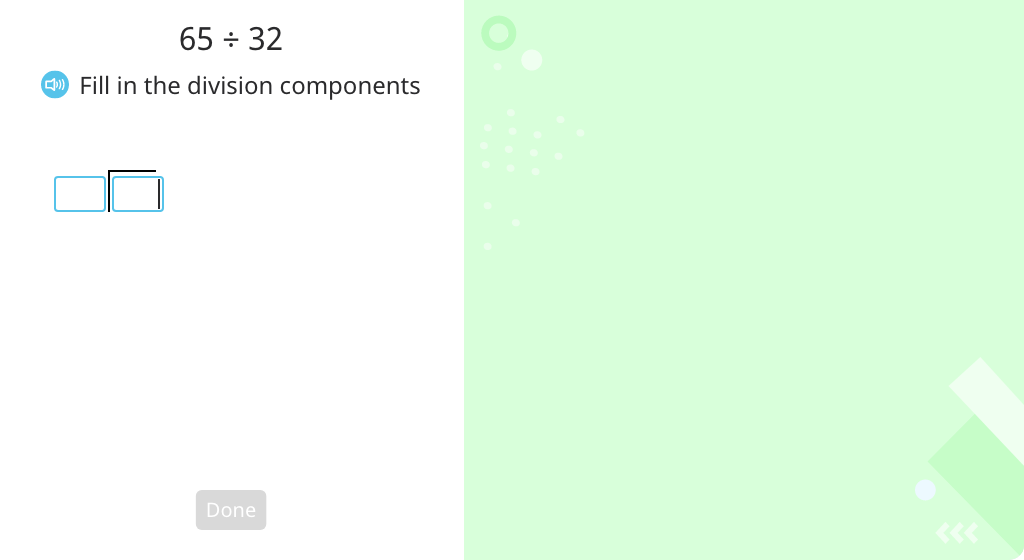 Solve using long division with a 1-digit quotient