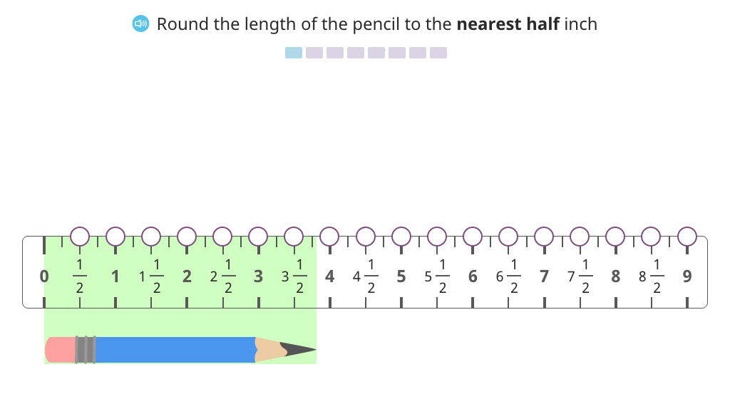 Round to the nearest half inch on a ruler to create a line plot and analyze the data