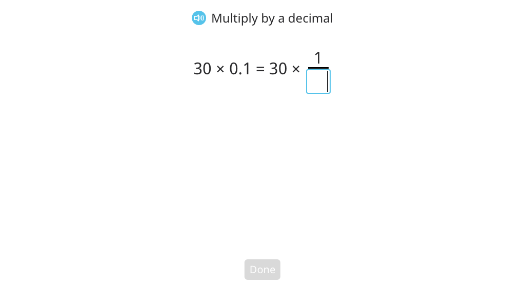 Convert multiplication by a decimal to multiplication by a fraction and solve