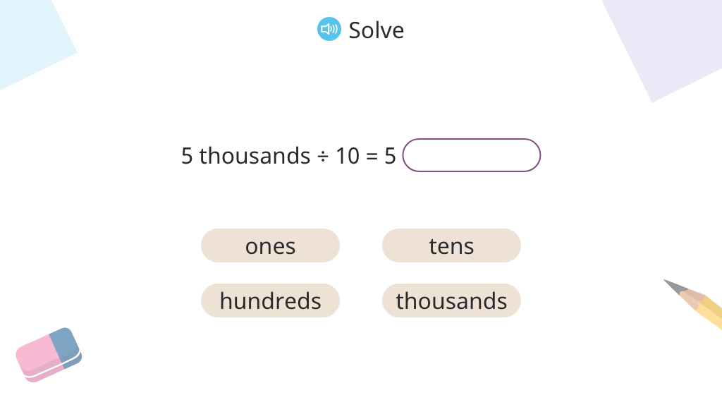 Solve division by 10 in unit form and number form