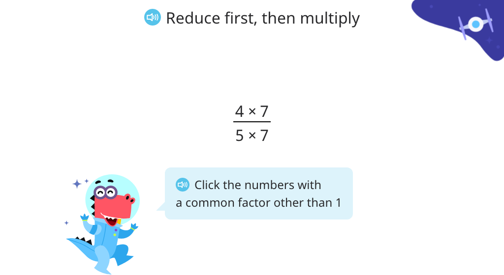 Simplify a fraction using the basic property of fractions