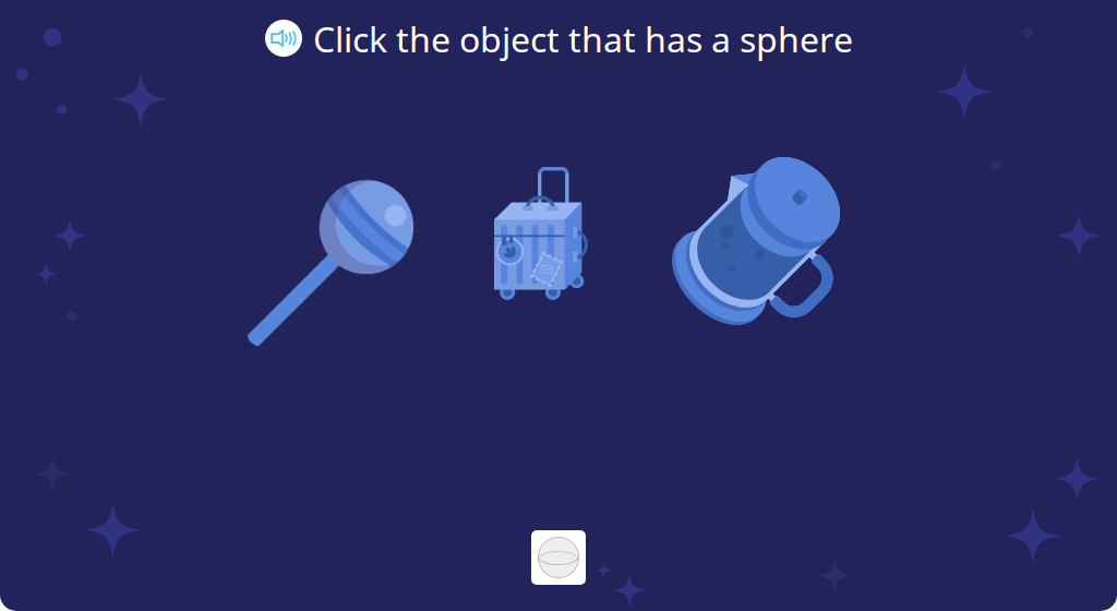 Identify 3-D shapes among real-world objects