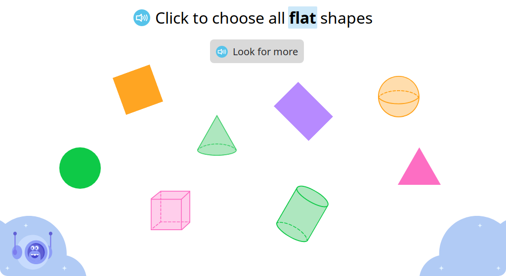 Distinguish between flat and solid shapes
