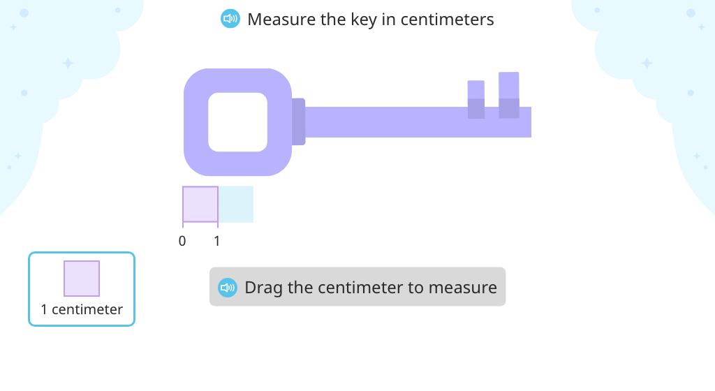 Measure lengths of objects aligned to a centimeter ruler