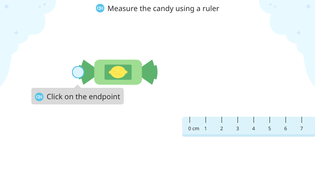Align objects to a centimeter ruler to measure length
