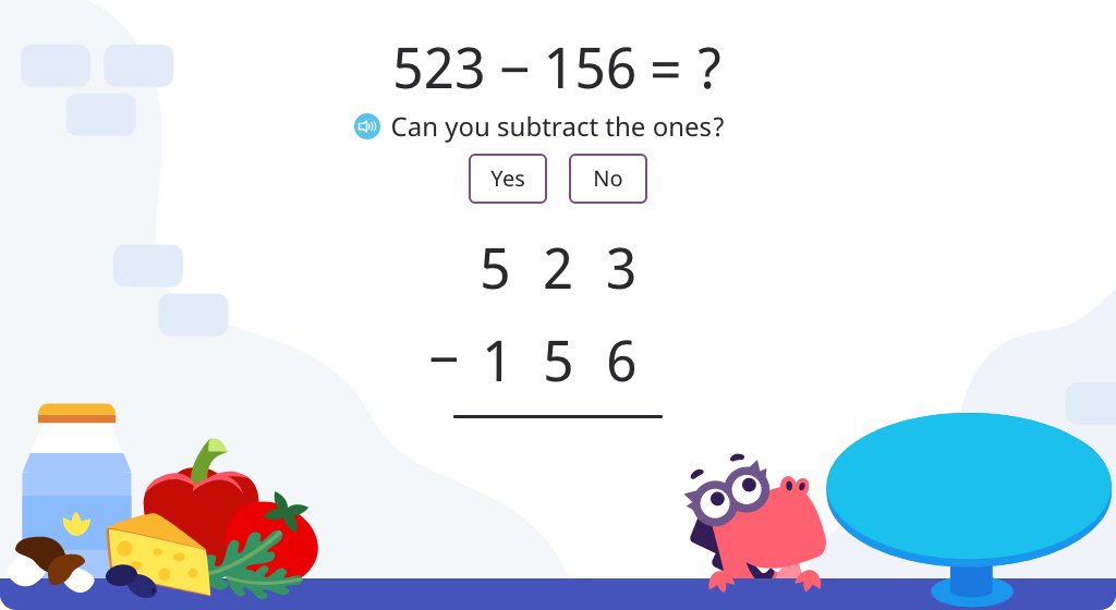 Subtract 3-digit numbers using the standard algorithm with regrouping (Level 3)