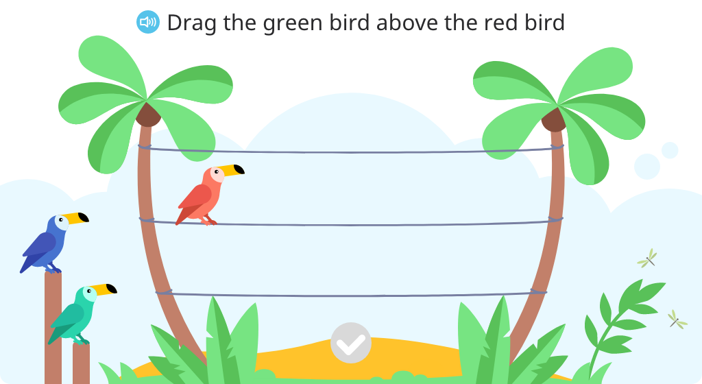 Position objects above and below an object