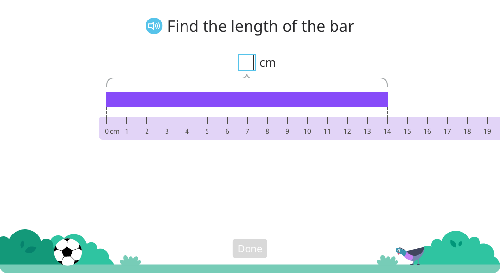 Subtract to determine length of an object that isn't aligned to 0 on a ruler