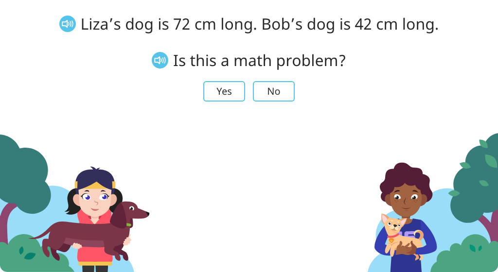 Show the question/solution element of a word problem on a tape diagram and solve