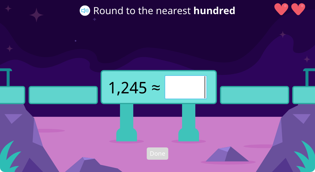 Round a given number up or down to the nearest ten or hundred (Level 1)