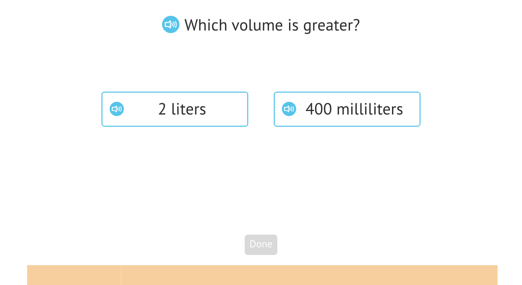 Compare measures in liters and milliliters to determine which is greater or if they are equal