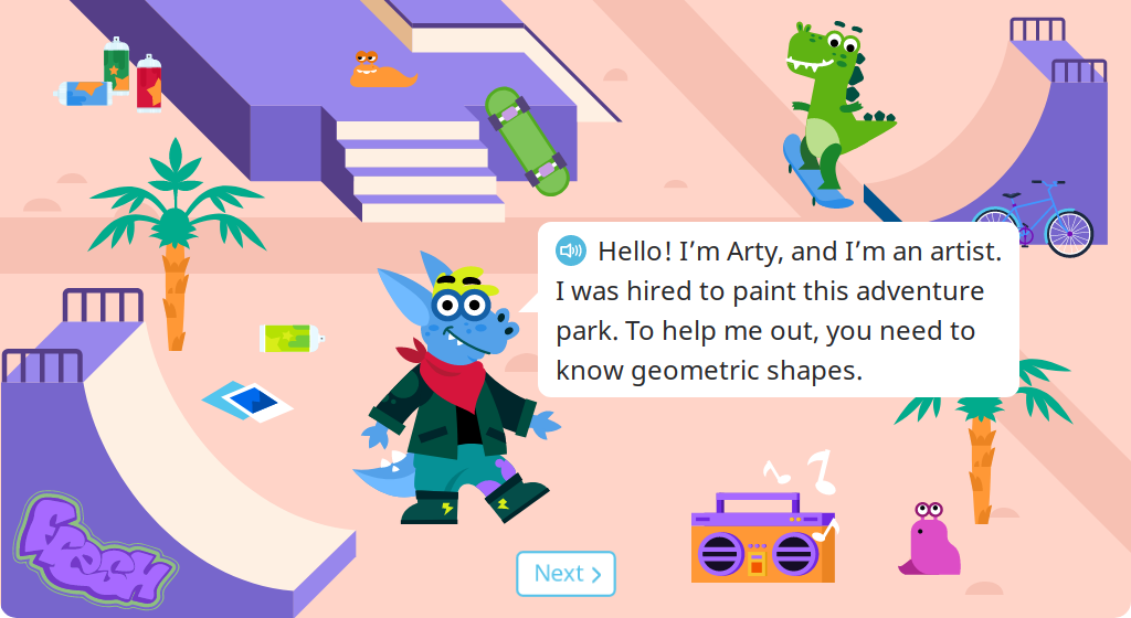Discover that every geometric shape is made up of sides and angles