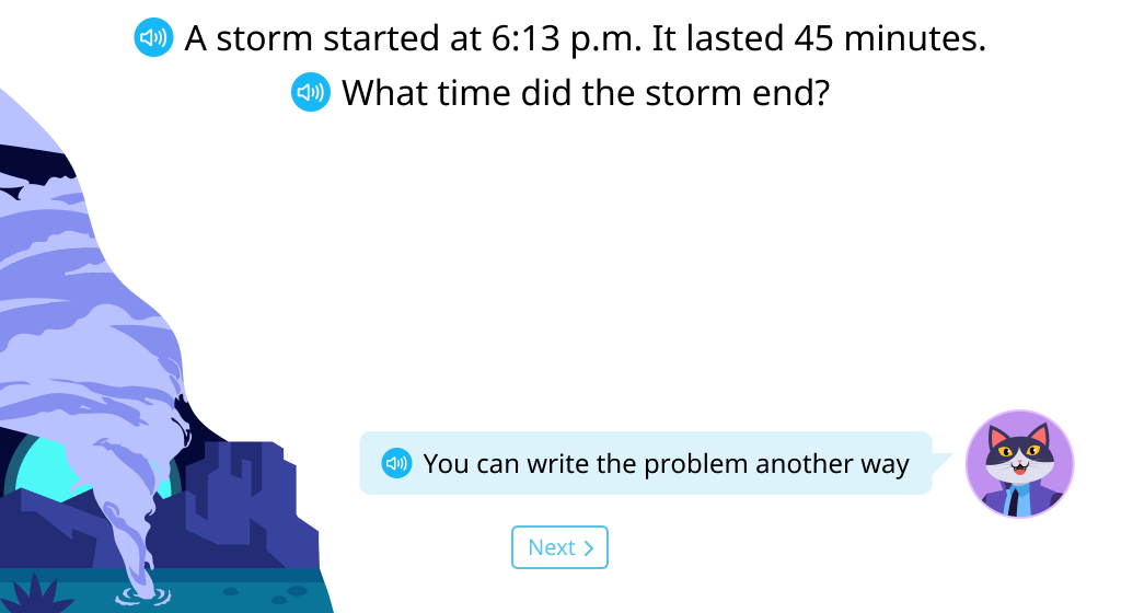 Calculate the end time using column addition (Level 1)