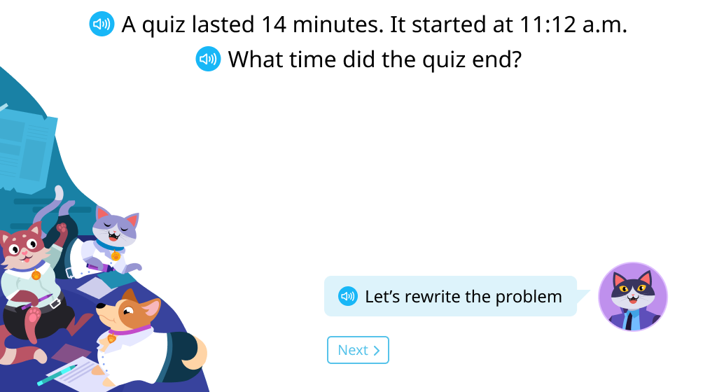 Calculate the end time using column addition (Level 2)