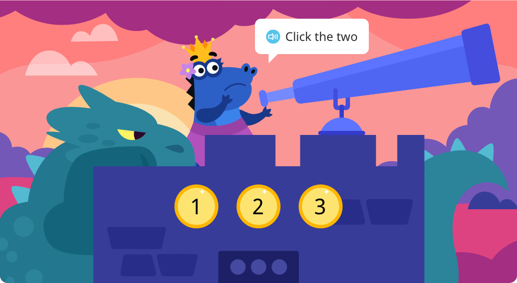 Identify numerals from 1-3