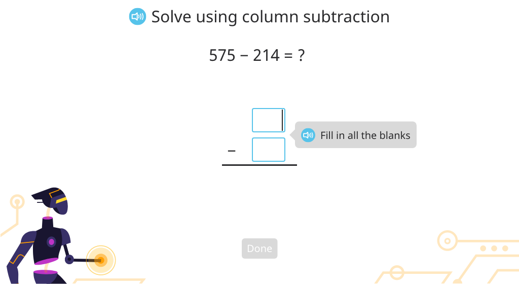 Use column subtraction with multi-digit numbers