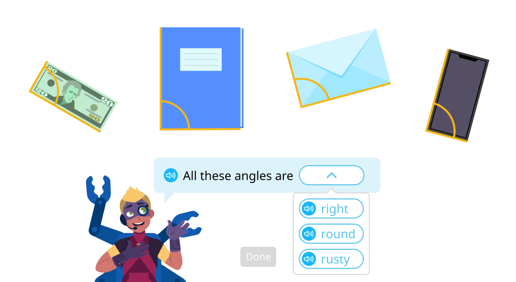 Use a drafting triangle to identify right angles